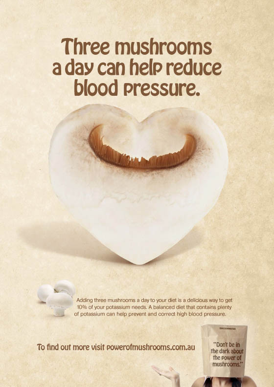 Print ad Australian Mushroom Growers Association blood pressure